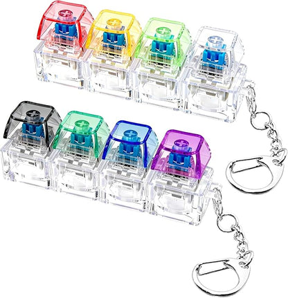 Mechanical Keyboard Switch Fidget Keychain – Stress Relief Clicker (4 Keys)