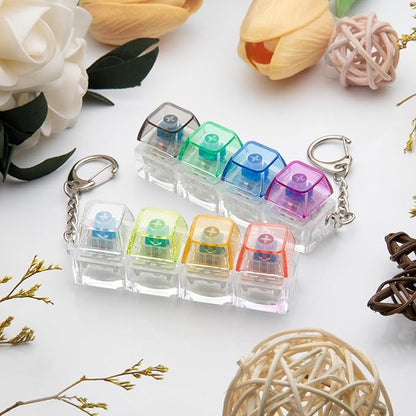 Mechanical Keyboard Switch Fidget Keychain – Stress Relief Clicker (4 Keys)
